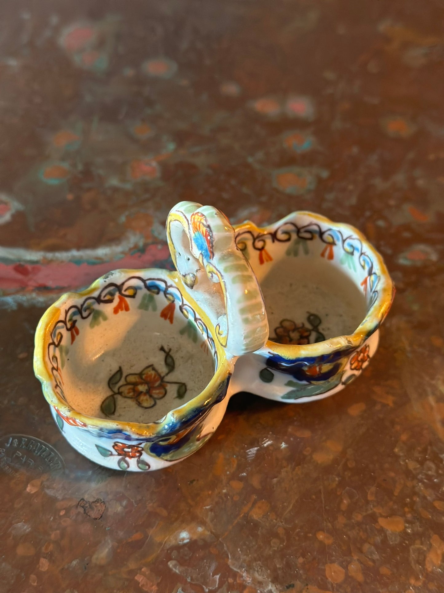 Over 100 Years Old | Hand Painted Faïence Ceramic Pinch Bowl