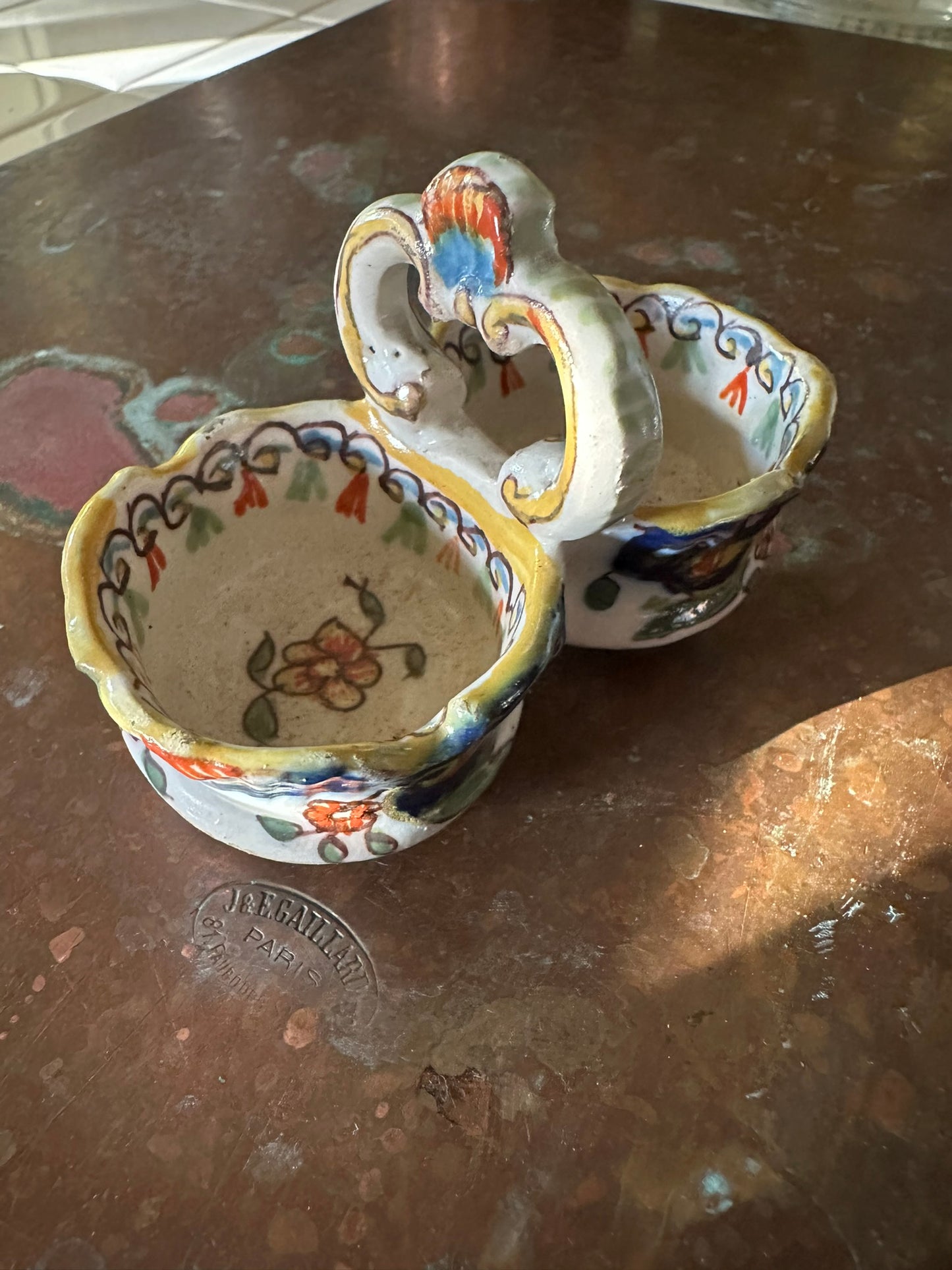 Over 100 Years Old | Hand Painted Faïence Ceramic Pinch Bowl