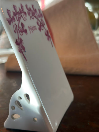 Vintage French Porcelain Menu
