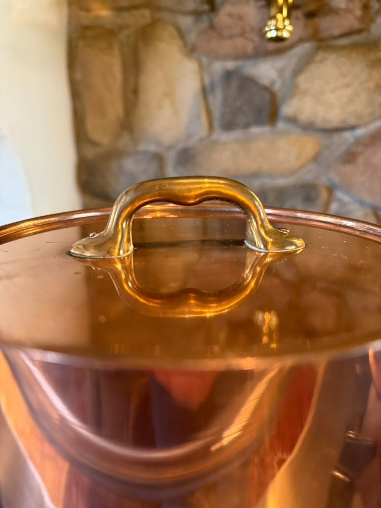 Stunning Set of Three Vintage Copper Pots with Lids (6 pieces)