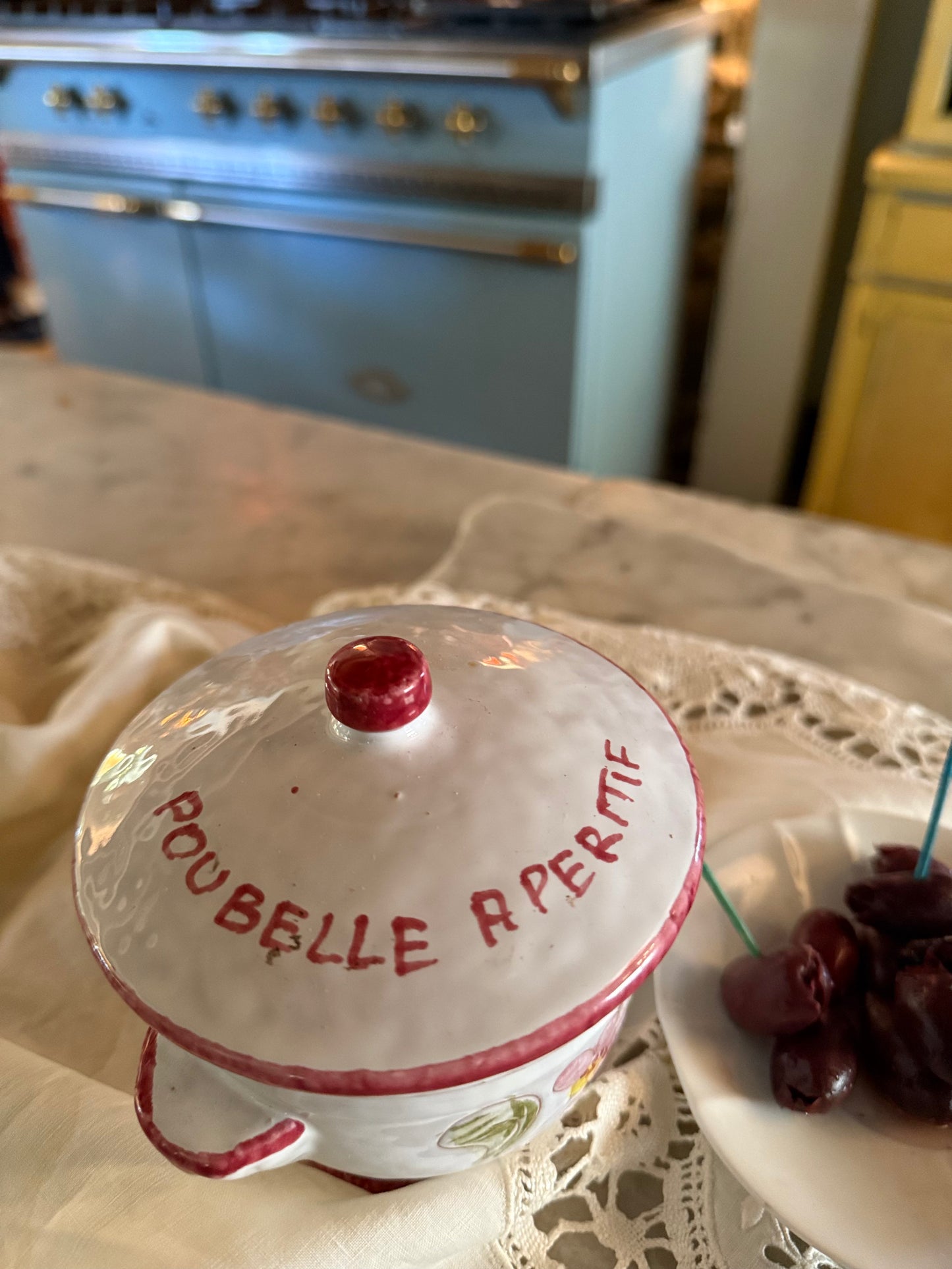 Poubelle Aperitif | Hand Painted Toothpick Tabletop "Trash Can"