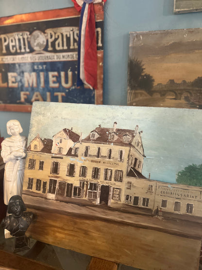 Commissariat Mairie d'Asnières Sur Seine | Large Oil on Board | 1956 | Signed