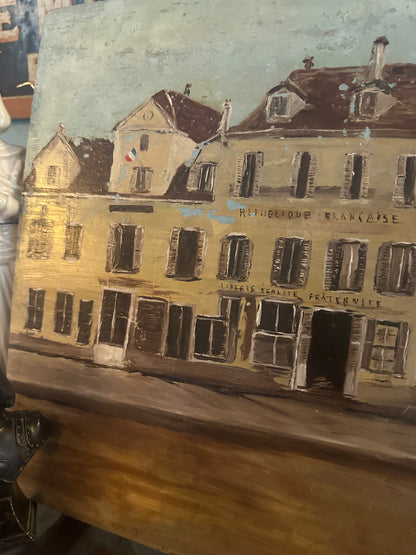 Commissariat Mairie d'Asnières Sur Seine | Large Oil on Board | 1956 | Signed