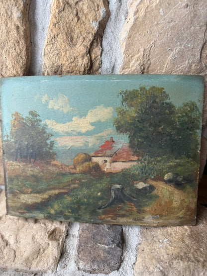 Late 19th Century Pair of Vintage French Landscape Paintings – Signed Sivel, Oil on Board (2)