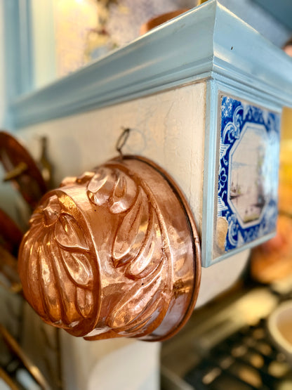 Vintage French Copper Mold – Squash/Pumpkin Design, 6" Deep, 9" Wide