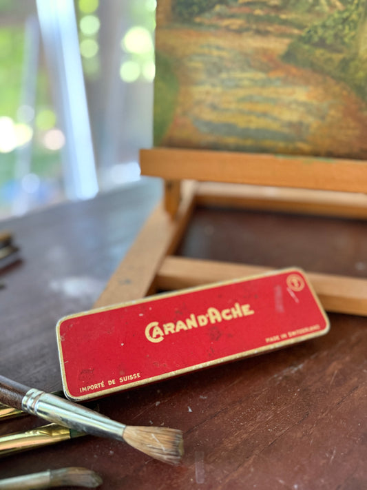 Vintage Caran d’Ache Pencil Tin – Swiss Artist’s Supply, Mid-20th Century