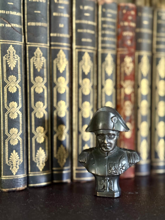 Vintage French Napoléon Bust – Bronze-Style Metal, Mid-20th Century