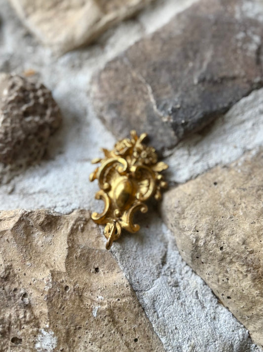 Petite French Brass Wall Hook – Rococo Revival, 19th/20th c.