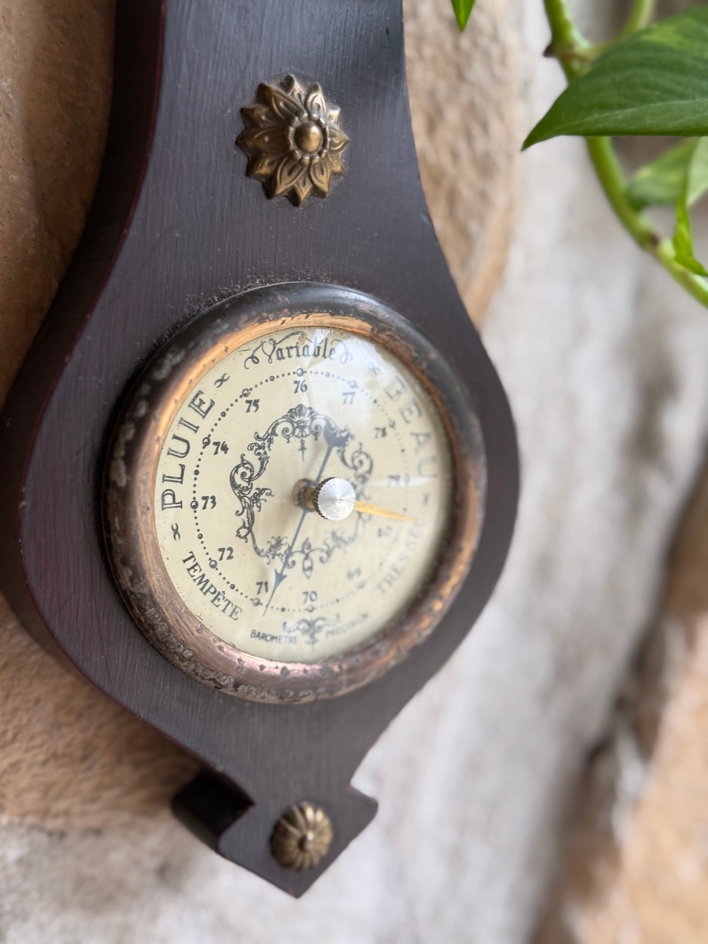 "Pluie ou Beau?" – Vintage French Barometer & Thermometer