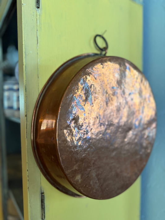 Large Vintage French Copper Pan – 13.5" with Smooth Finish