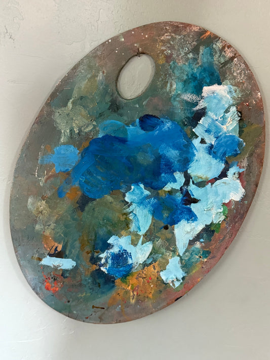 Antique French Artist’s Palette – “Bleu Femme”